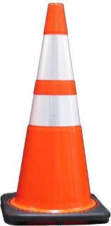 28" Orange Cone W/ 2 Reflective collars